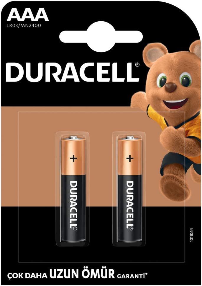 Duracell Alkalin AAA İnce Kalem Piller, 2 adet