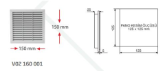 Filtreli Fan Kapağı 150x150x38