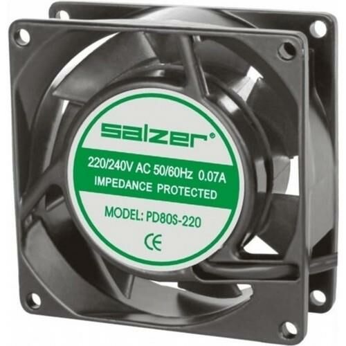 Salzer PD80S-24 80X80X25 24V DC Sleeve Kablolu Kare Fan