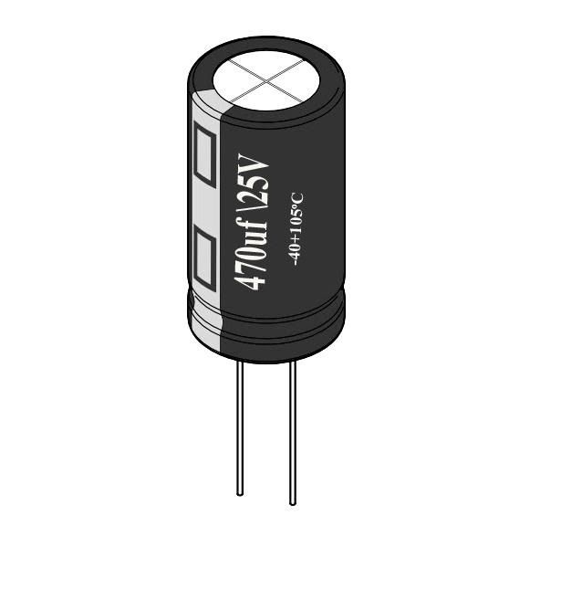 470uf 25v kondansatör 8x12mm
