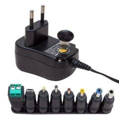 S-Link SL-128C 3 Volt - 12 Volt 1 Amper Ayarlı 8 Uçlu Swıtch Mode Plastik Kasa Adaptör