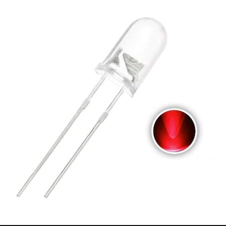 Şeffaf Led Kırmızı ışık 5mm