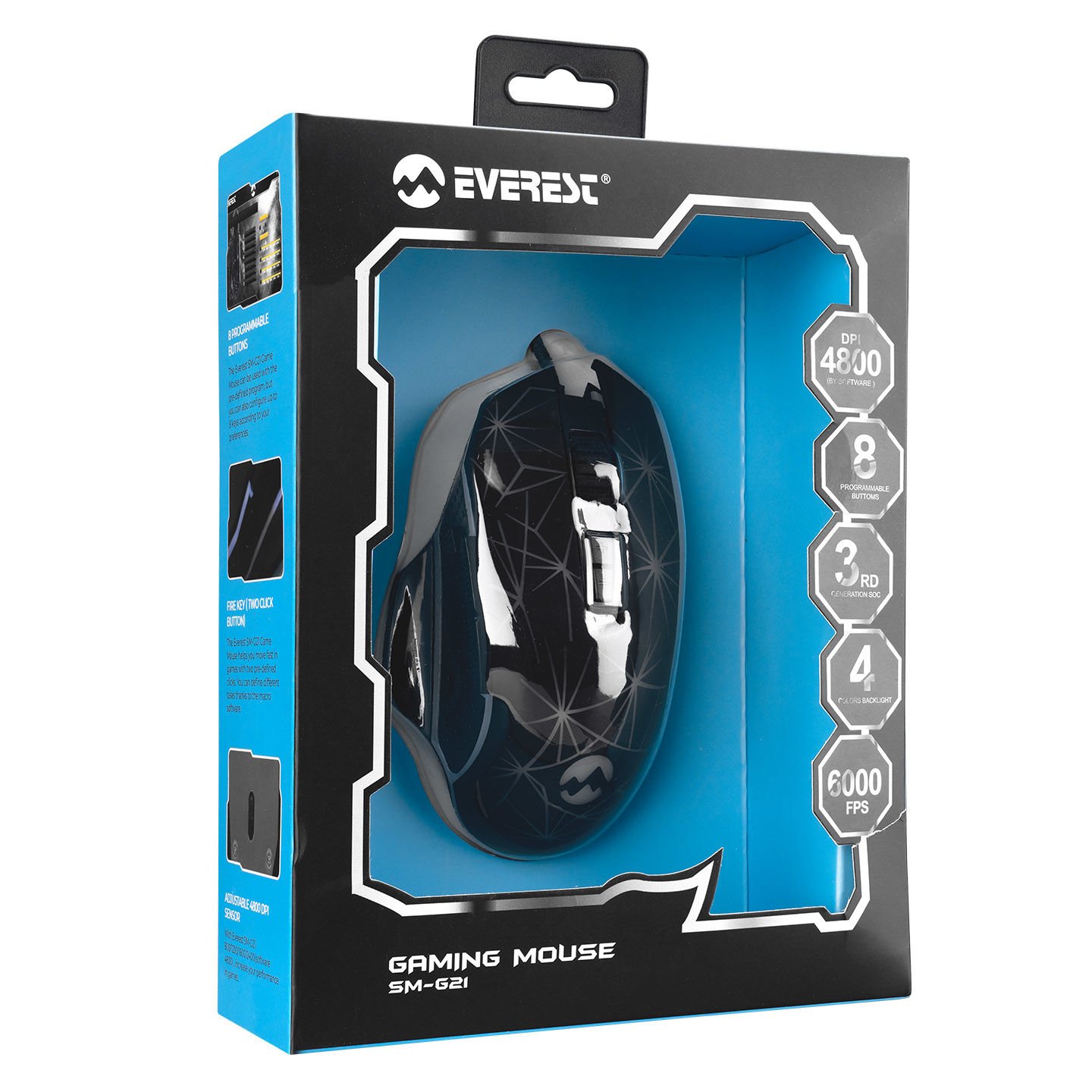 EVEREST SM-G21 Usb 4800 DPI 4RENK AYDINLATMA GAMING MOUSE