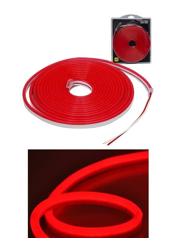 12 V 6 MM Neon Led Kırmızı 5mt