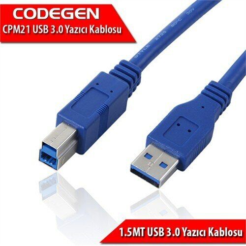 CODEGEN CPM21 1.5 Mt USB 3.0 Printer Kablosu