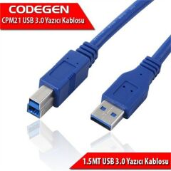CODEGEN CPM21 1.5 Mt USB 3.0 Printer Kablosu